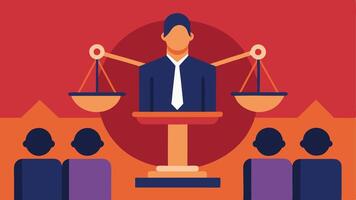 These descriptions focus on capturing the moments essence while maintaining a neutral and respectful tone towards the judicial process.. vector