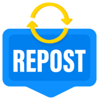 Repost buttons set with arrows refreshing sharing content png