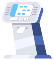 Collection of self service electronic payment machines with touch screen, pos terminal, ticket machine, and automated lockers. png