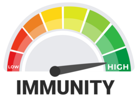 Immunity Level Indicator Illustration, Color Coded Immune Response Gauge from Low to High png