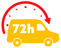 12, 24, 36, 48 and 72 hours clock arrow. Working and Delivery service effect time icons. Order execution. stock illustration png