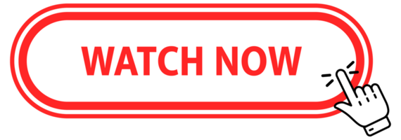 Watch now Button with pointer clicking. Web button. Finger Pressing. Click to Watch now Concept. illustration png