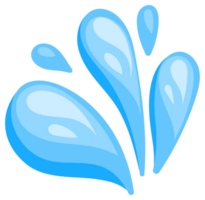 Set of blue water splashes flowing and splashing making different shapes png