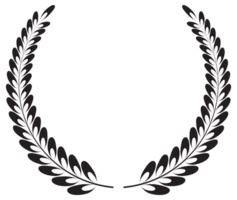 Simple black laurel wreath set. Different frame design elements. illustration png
