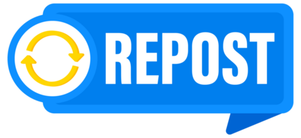 Repost buttons set with arrows refreshing sharing content png
