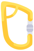 Set of nine colorful climbing carabiners is shown, each with a different locking mechanism png