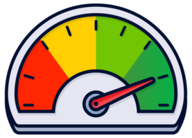 Speedometer set, gauge meter. Speed dial indicator. Scale, level of performance. Score progress. illustration png