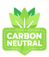 Emblem for carbon neutrality with a leaf pattern, representing commitment to reducing carbon footprint png