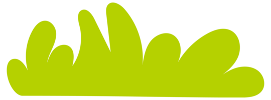 Collection of simple stylized green trees and bushes, perfect for representing nature in a simplified way png