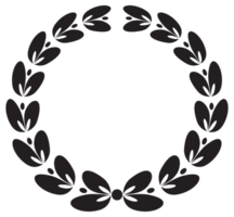 Simple black laurel wreath set. Different frame design elements. illustration png