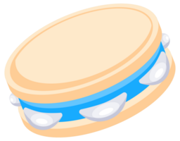 Set of colorful tambourines laying in different positions, traditional ethnic percussion instruments, musical instruments flat illustration png
