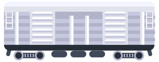 Different types of train cars, showing both front and side views, for transportation and logistics concepts png