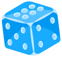 Six vibrant blue dice in motion, each showing different sides, evoke luck and chance in a casino setting. Symbolizing risk and excitement, they capture the thrill of games of probability png