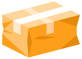 Cardboard boxes in different states showing delivery process. png