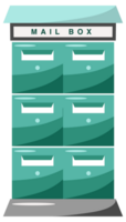 Post mail boxes set. Letter boxes for communication, mailing. Mail newsletter package delivery png