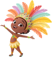 Adorable Baby Samba Queens Celebrating Rio Carnival Clipart. . png