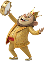 Cute King Momo Celebrating at Vibrant Rio Carnival. . png