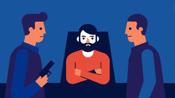 These illustrations can effectively convey the tense yet hopeful atmosphere of a hostage negotiation scenario.. vector