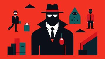 These descriptions can serve as prompts for creating illustrations characterizing the stealth and surveillance work of an undercover officer in various scenarios.. vector