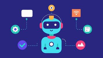 These illustrations can serve to visually communicate the various aspects of AI Chatbot Development in a customer service context.. vector