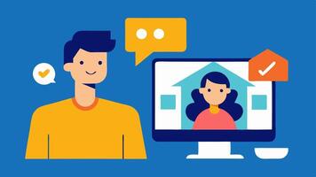 Screen Sharing An illustration showing a split screen with a technician guiding a home user through software installation via call.. vector