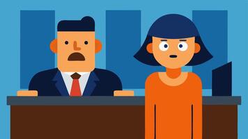 Suspect Reaction The suspect has a surprised or defensive look while the witness points at them capturing the contrast of emotions in the courtroom.. vector