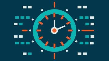 Time and Code A clock with its hands formed from binary digits signifying the urgency of tracking down cybercriminals within a specific time frame surrounded by scrolling code.. vector