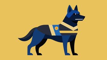 These descriptions capture the essence of the Police K9 Unit and their important role in law enforcement while maintaining simplicity suitable for illustrations.. vector