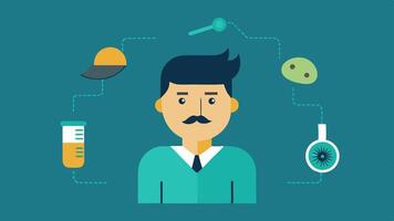 These descriptions can help visualize each aspect of a crime lab technicians work with hair fibers for educational or illustrative purposes.. vector