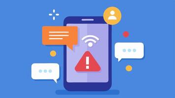 Realtime Alerts An agent receiving realtime notifications on their phone from the AI system about customer issues that need immediate attention.. vector