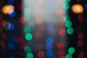 circles Color Bokeh against a dark background photo