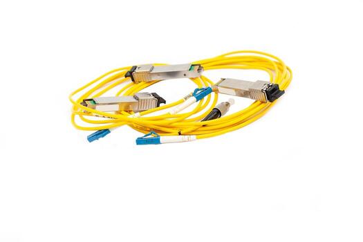 Transceiver Module. A transceiver device used in computer networking and automation. photo