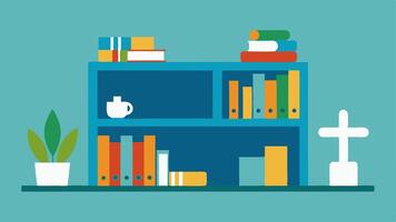 Resource Library A small wellness library set up in the office where employees can borrow books on health fitness and wellbeing managed by a wellness coordinator.. vector