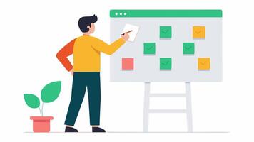 Rapid Prototyping An individual sketching out a quick mockup on a whiteboard with Test stickers emphasizing the importance of rapid iteration in growth hacking.. vector