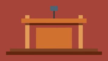 Witness Stand A simple depiction of an empty witness stand indicating the potential for witnesses to speak but no one is currently there.. vector
