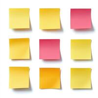 Post it motes on transparent background photo