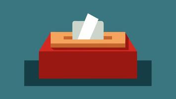 Tissue Box A detailed illustration of a tissue box p on the witness stand symbolizing the emotional weight of the testimony and the need for comfort.. vector