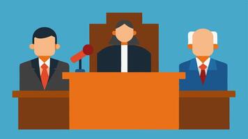 These descriptions can serve as a guide for creating illustrations that capture the essence of a courtroom sentencing hearing.. vector