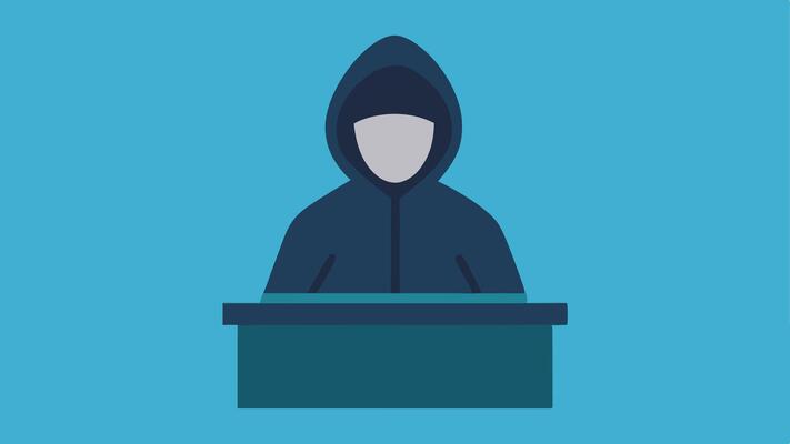 Witness Stand An illustration of a witness stand with a blurred silhouette of a person wearing a hooded jacket emphasizing anonymity while holding a microphone..