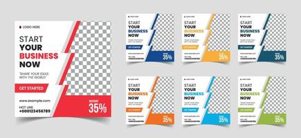 This is web banner Digital business marketing social media post and web banner for ads, Digital business marketing social media post template with place for the photo. vector