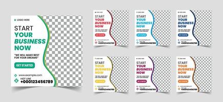 Create consistent, professional content with our Social Media Post Template. Tailored for digital marketing agencies, School, Company. It ensures maximum impact across platforms. vector