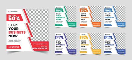 This is Digital business marketing social media post and web banner Digital business marketing social media post and web banner for ads with place for the photo. vector