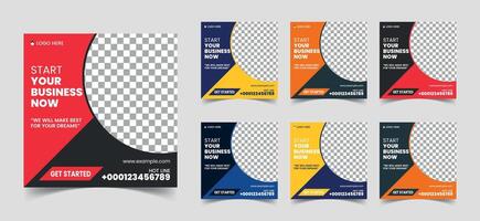 Boost your brand with our Digital Marketing Agency Social Media Post Templates. Designed for sleek visuals, engaging content, and seamless customization to elevate your online presence. vector