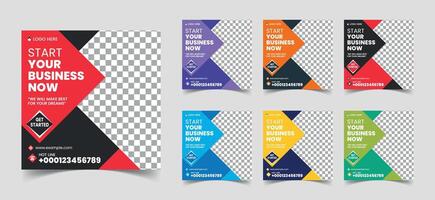 Achieve top-notch branding with our Digital Marketing Social Media Post Templates for ads or promotions. Perfect for digital marketers seeking professional, eye-catching, and versatile designs. vector