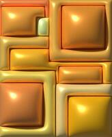 Various orange geometric shapes, 3D rendering illustration photo