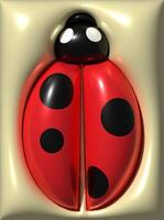 Ladybug on beige background, 3D rendering illustration photo