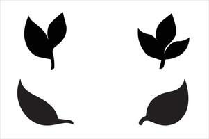 leaf icons set on white background vector