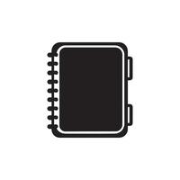A black and white image of a notebook vector