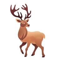 Illustration of a deer with antlers, realistic in 3D style. vector