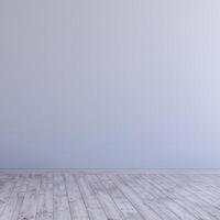 Empty room with light grey wall background mockup design with wooden floor, 3d rendering illustration. photo